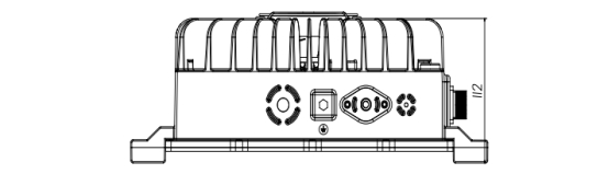 風(fēng)冷式 3.3KW72V 車(chē)載充電機(jī) 電動(dòng)車(chē)充電器機(jī)械尺寸圖  左視圖